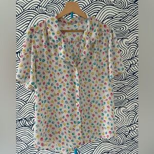 Vintage Floral Sheer Blouse